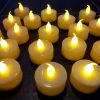 LED Battery Operated Tea Lights, White base and Amber Flame