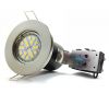 Brushed Chrome Fire Rated Downlight Fitting with GU10 7W LED bulb = 50W - 60W Halogen