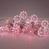Battery Operated LED Fairy Lights in Pink with Decorative Flowers