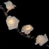 Warm White / Ivory LED Battery Fairy Lights with Silk Roses