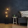 Bright Lightz Industrial Floor Lamp, Spiral Cage 3 Bulb Design