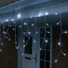 3 Metre LED Icicle Lights in White, Connectable, 120 LED's