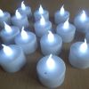 LED Battery Operated Tea Lights, White base and White Flame