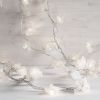 Cool White LED Battery Fairy Lights with Silk Roses