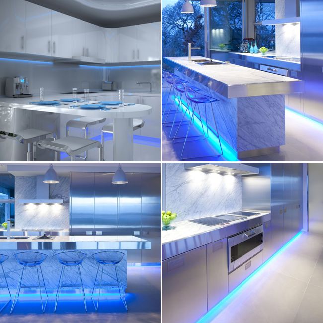 Blue Under Cabinet Kitchen Lighting, Blue Led Cabinet Lights