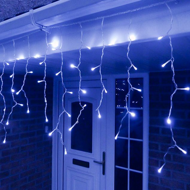10 Metre LED Icicle Lights in Blue Connectable 320 LED s