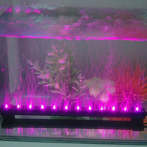 Pink LED Aquarium Fish Tank Airstone Bubble Light