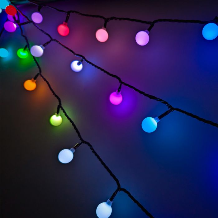 Colour Changing LED Bubble Ball String Festoon Lights 10 metre Connectable Occasions Christmas Home Events