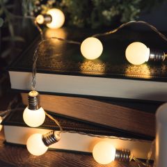 LED Battery Fairy Lights With Globe Balls, Warm White