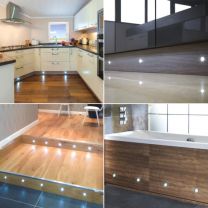 Set of 10 LED Deck Lights / Decking / Plinth / Kitchen Lighting Set - White (30mm)