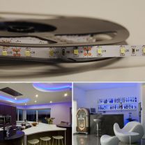 12v Blue LED Strip Light, 3528, 60 LED's per Metre