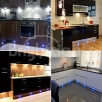 Set of 10 LED Deck Lights / Decking / Plinth / Kitchen Lighting Set - Blue (15mm)