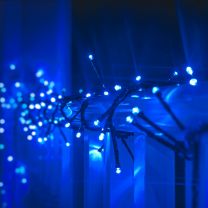 10 metre Blue LED Cluster String Fairy Lights, 300 leds, connectable