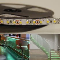 12v Green LED Strip Light, 3528, 120 LED's Per Metre