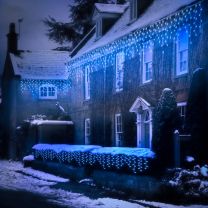 3 Metre LED Icicle Lights in Blue, Connectable, 120 LED's