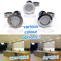 Fire Rated Downlights With 4 Watt GU10 LED Bulbs = 40W - 50W Halogen