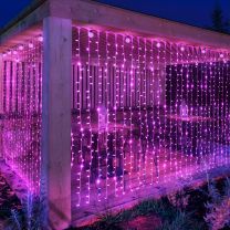 Pink LED Curtain Light, 2M x 1.5M, Connectable, 380 LED's
