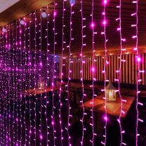 Pink LED Curtain Light, 2M x 1.5M, Connectable, 380 LED's