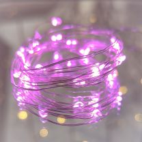 LED Battery Wire Fairy Lights, Pink/Lilac, Length 2metres 