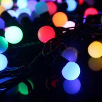 10 Metre Colour Changing / RGB LED String Lights with Decorative Balls, Connectable, 100 LED's