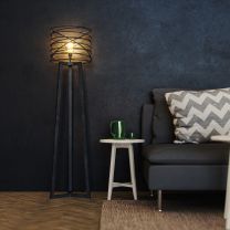 Bright Lightz Industrial Floor Lamp, Spiral 1 Bulb Design