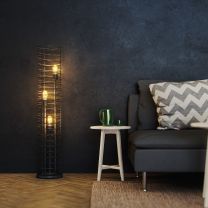 Bright Lightz Industrial Spiral Cage Floor Lamp