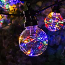 Multi-Coloured LED Globe Wire Festoon Lights - Home, Garden, Occasions, Christmas 